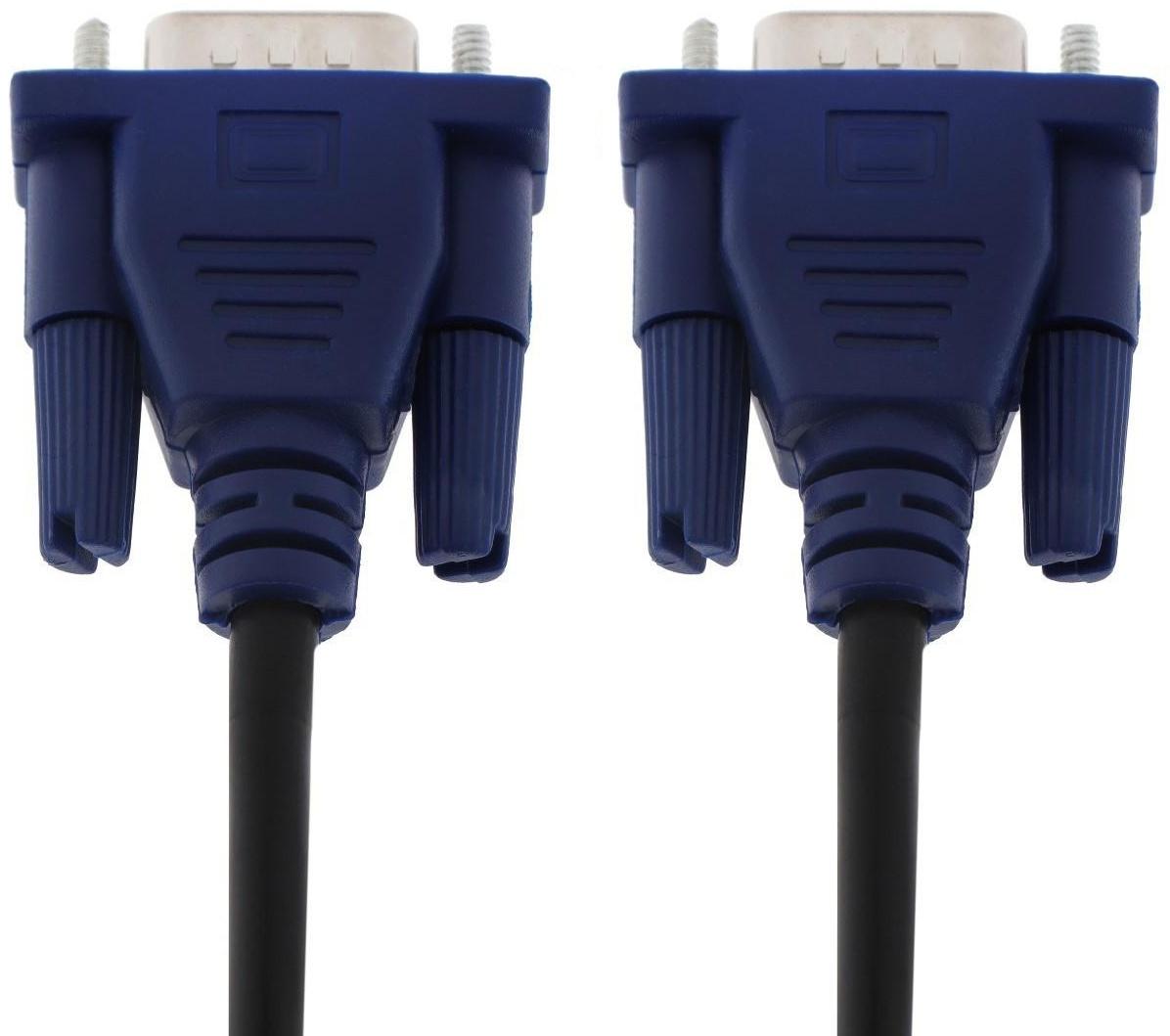 Кабель видео LuazON, VGA (m) - VGA (m), 1 м, чёрный