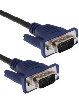 Кабель видео LuazON, VGA (m) - VGA (m), 1 м, чёрный
