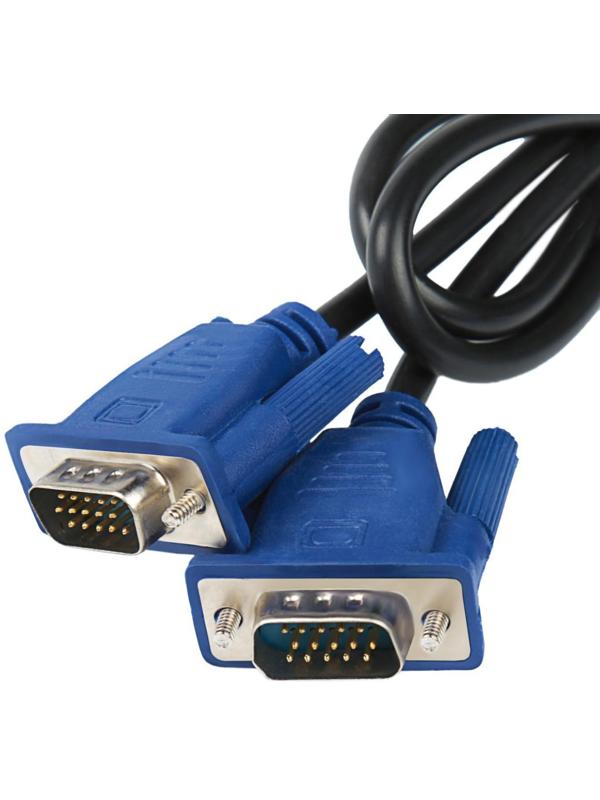 Кабель видео LuazON, VGA (m) - VGA (m), 1 м, чёрный