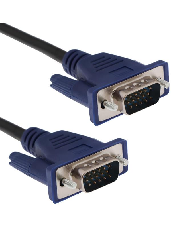 Кабель видео LuazON, VGA (m) - VGA (m), 1 м, чёрный