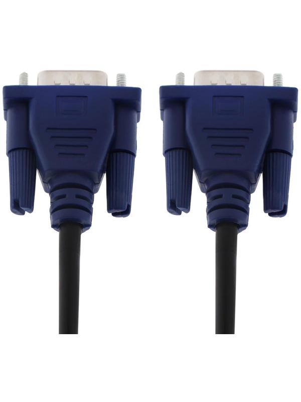 Кабель видео LuazON, VGA (m) - VGA (m), 1 м, чёрный