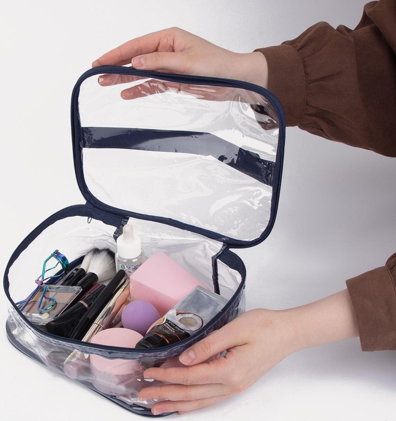 Косметичка на молнии, цвет синий