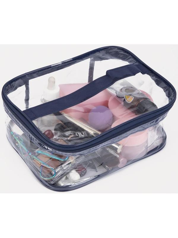 Косметичка на молнии, цвет синий