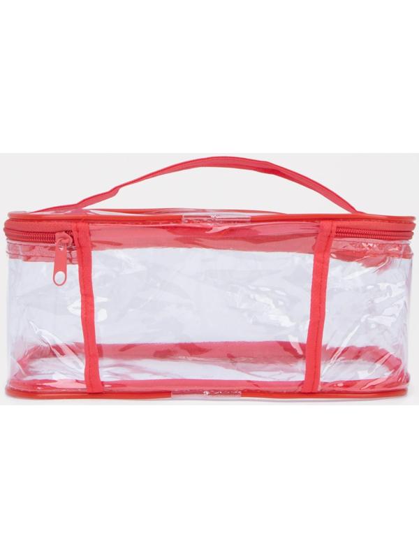 Косметичка на молнии, цвет красный