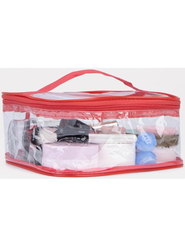 Косметичка на молнии, цвет красный