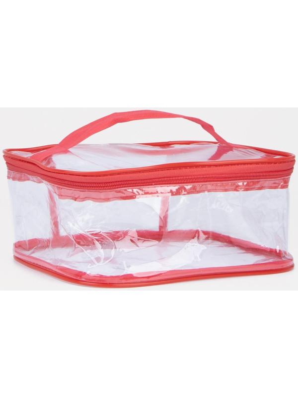 Косметичка на молнии, цвет красный