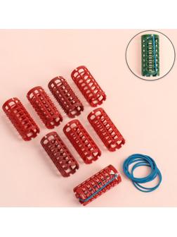 Бигуди на резинке, d = 2,7 см, 8 шт, цвет МИКС