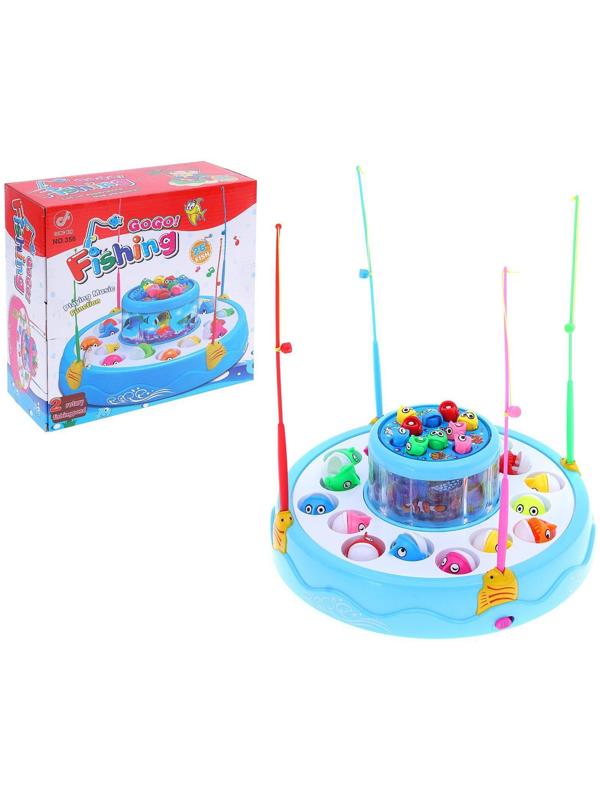 Рыбалка «Подводный мир», двухъярусная , 26 рыбок, 4 удочки, световые и звуковые эффекты, МИКС
