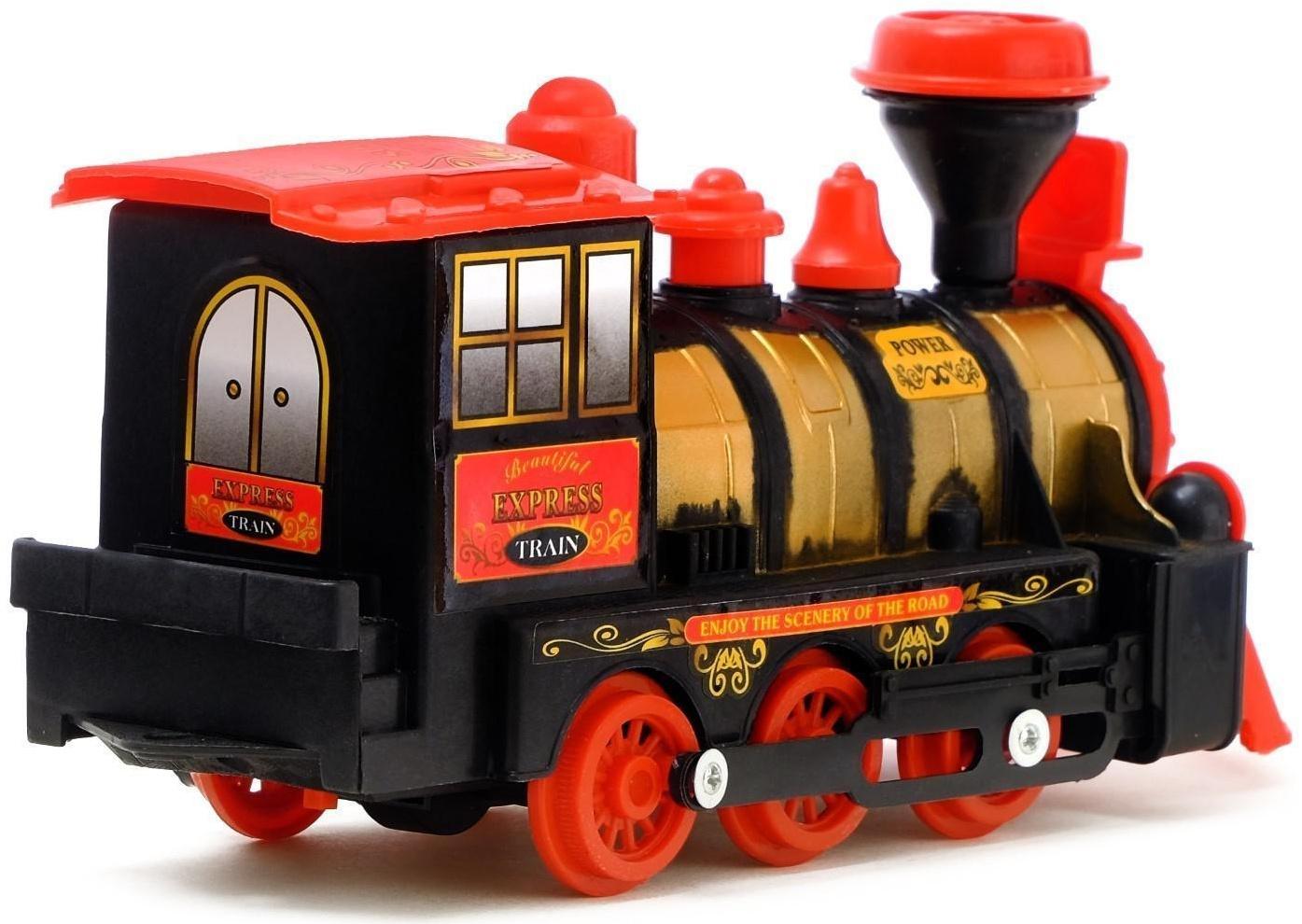 Паровоз инерционный «Детский», световые и звуковые эффекты, цвета МИКС