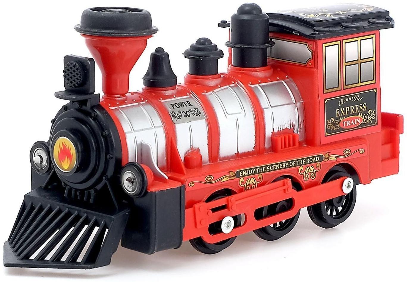 Паровоз инерционный «Детский», световые и звуковые эффекты, цвета МИКС