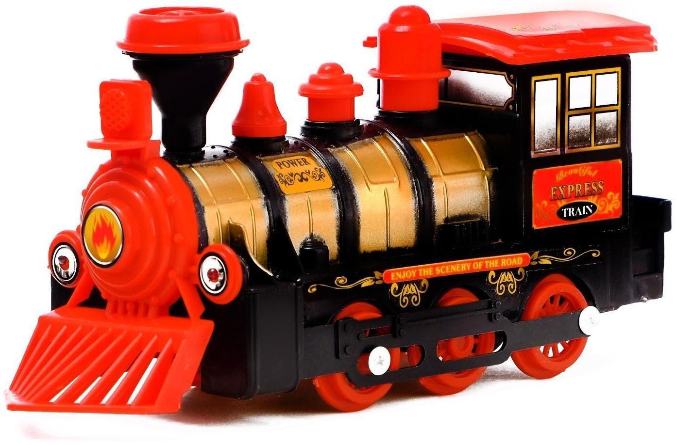 Паровоз инерционный «Детский», световые и звуковые эффекты, цвета МИКС