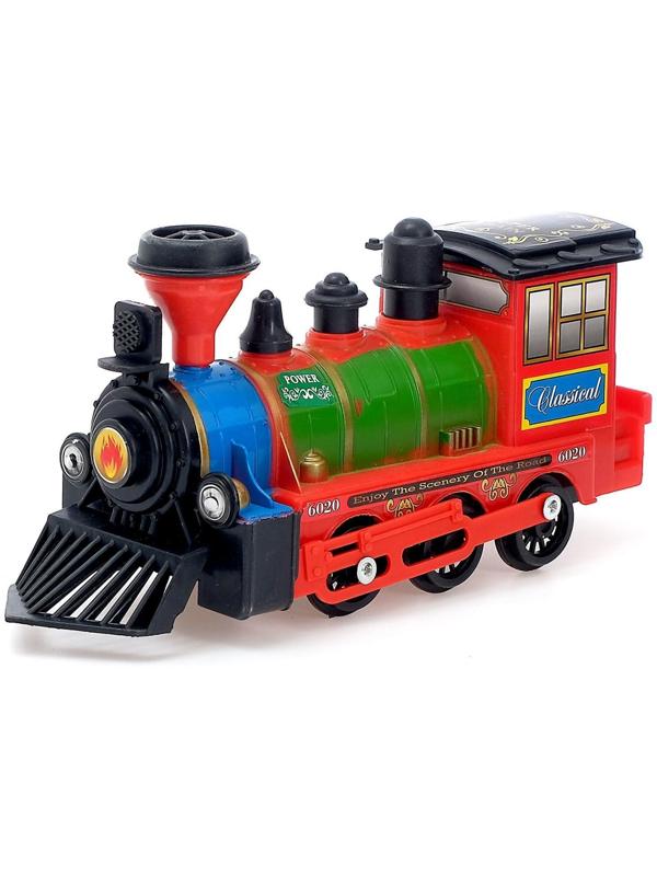 Паровоз инерционный «Детский», световые и звуковые эффекты, цвета МИКС