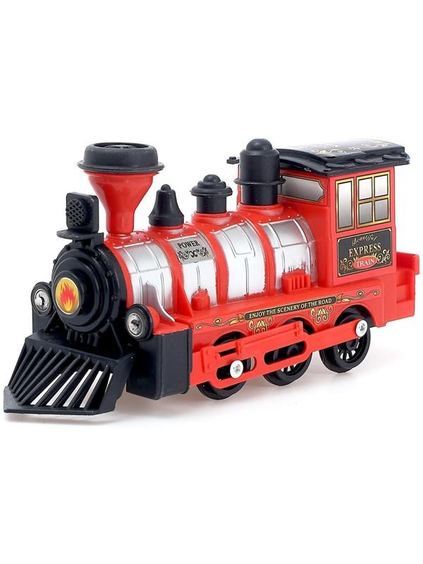 Паровоз инерционный «Детский», световые и звуковые эффекты, цвета МИКС