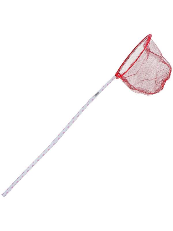 Сачок детский, бамбуковая ручка в горох 60 см, d=20 см, цвета МИКС