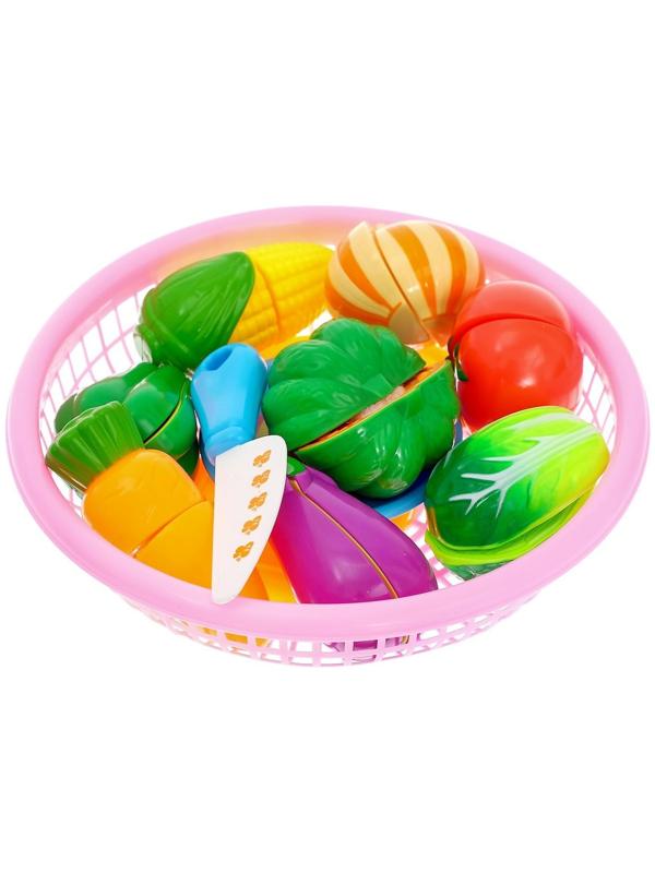 Набор продуктов-нарезка «Поварёнок« в корзинке, на липучках, 12 предметов, цвета МИКС