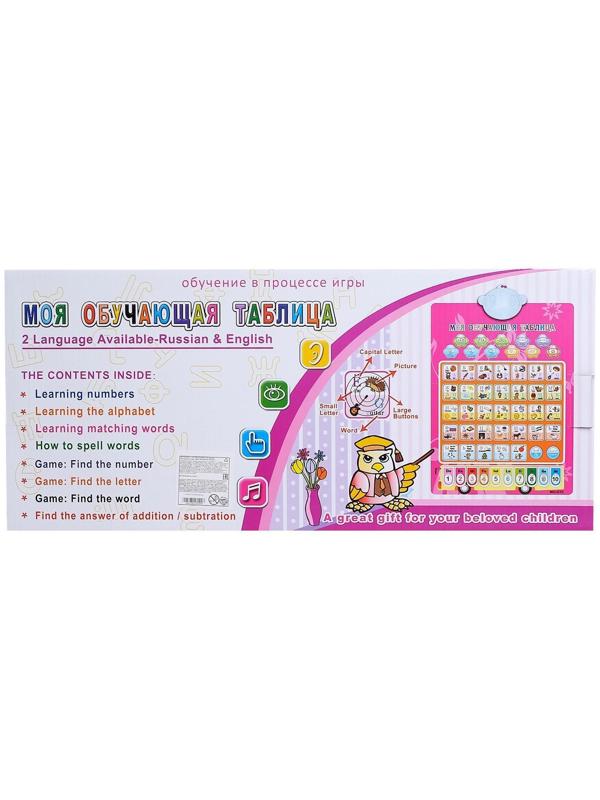 Плакат обучающий «Азбука», 7 функций, 2 языка, работает от батареек