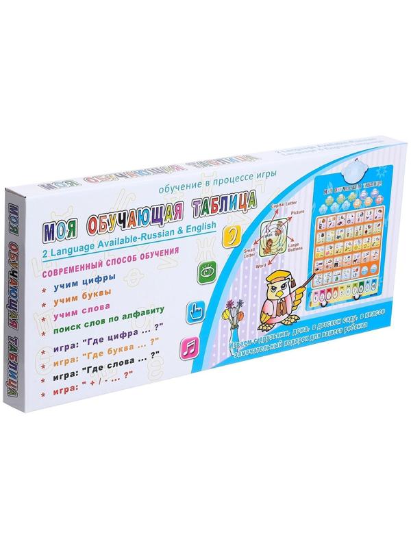 Плакат обучающий «Азбука», 7 функций, 2 языка, работает от батареек