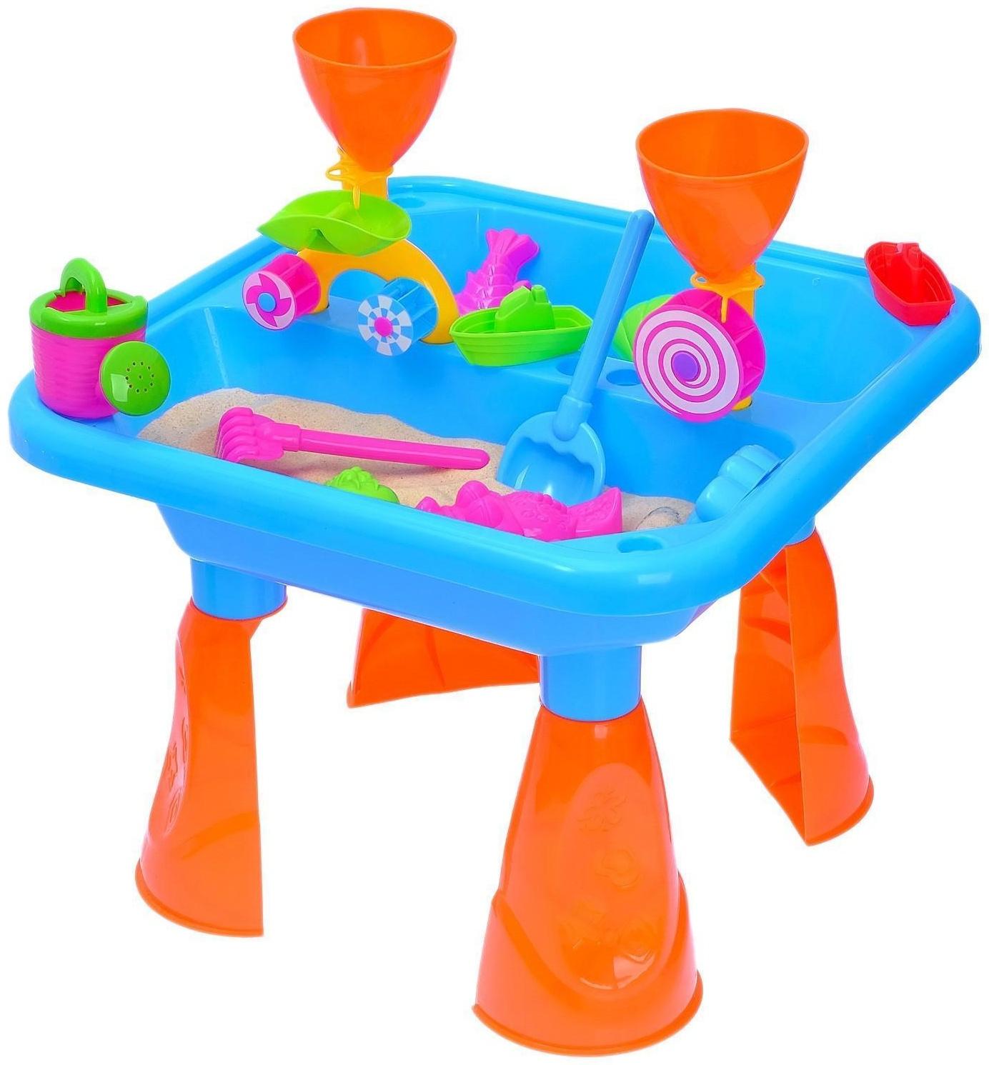 Игровой столик с песочным набором, 2 в 1, 18 предметов, высота 35,5 см