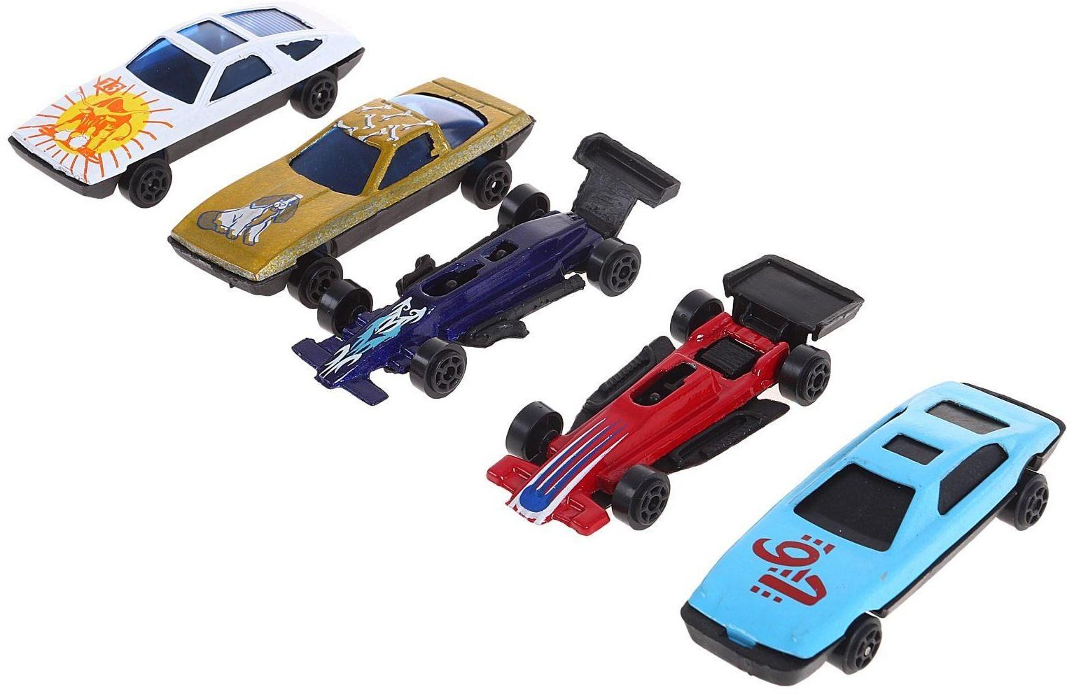 Машина металлическая, набор 5 шт. цвета МИКС