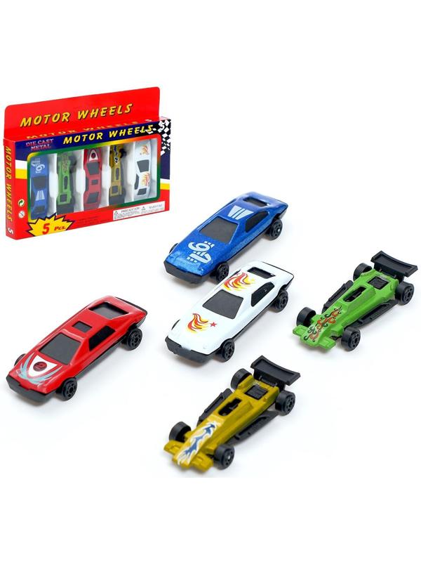 Машина металлическая, набор 5 шт. цвета МИКС