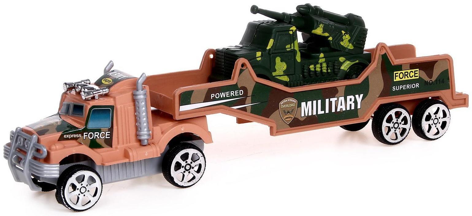 Грузовик инерционный «Трейлер», со спецтехникой, МИКС