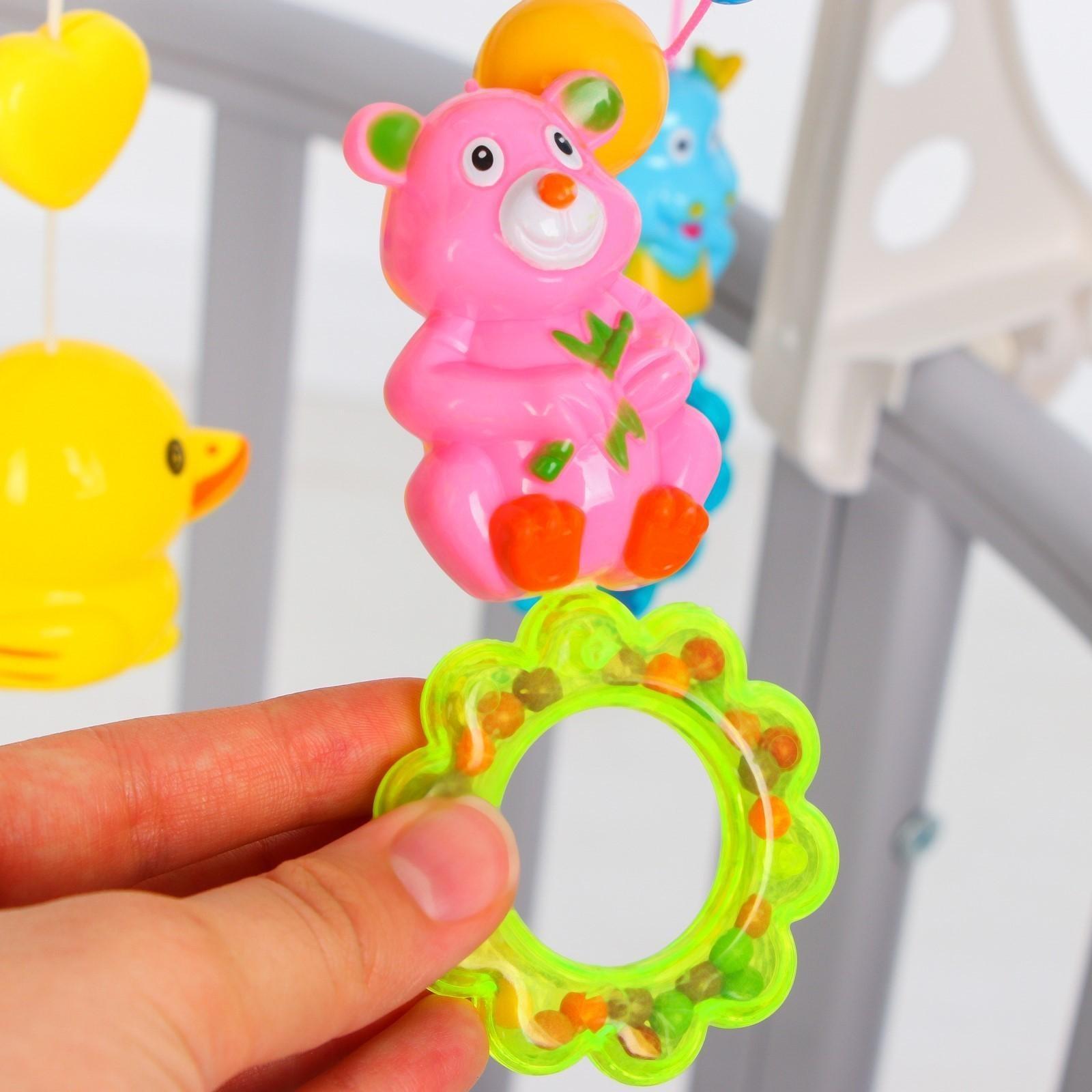 Мобиль музыкальный «Домик. Зверятки погремушки», заводной