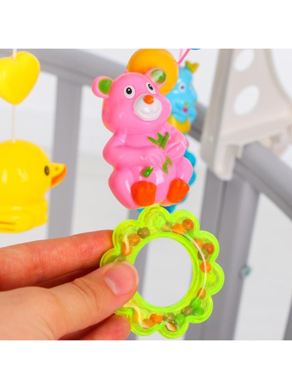 Мобиль музыкальный «Домик. Зверятки погремушки», заводной