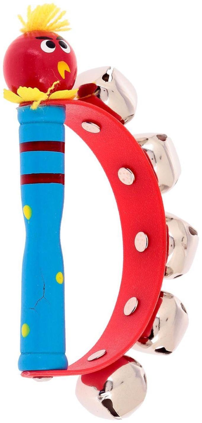 Игрушка музыкальная Бубен «Звери» с колокольчиками, МИКС