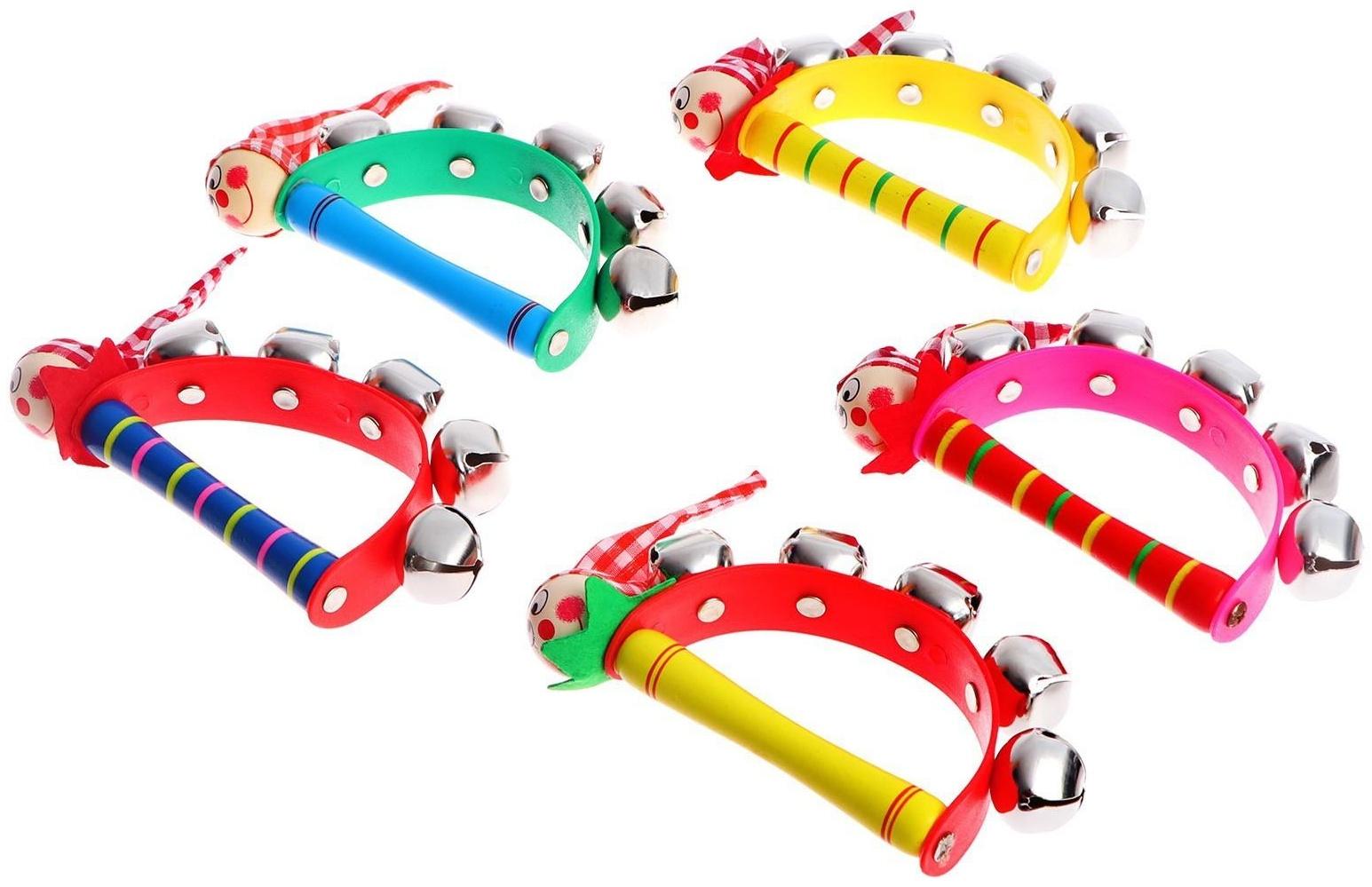 Игрушка музыкальная Бубен «Звери» с колокольчиками, МИКС