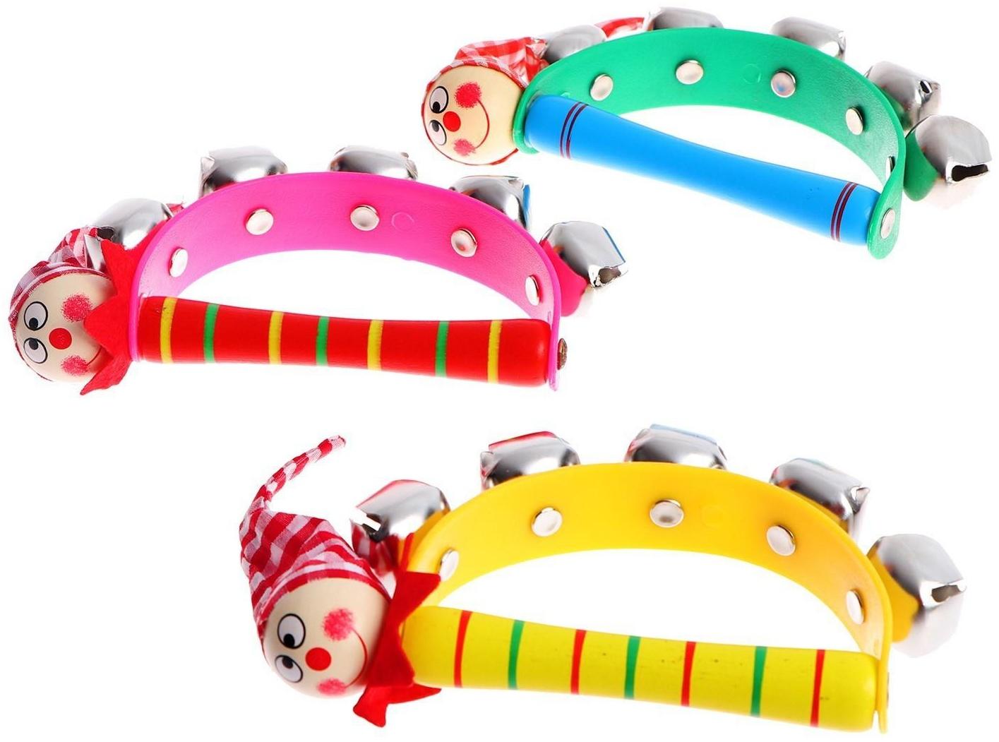 Игрушка музыкальная Бубен «Звери» с колокольчиками, МИКС