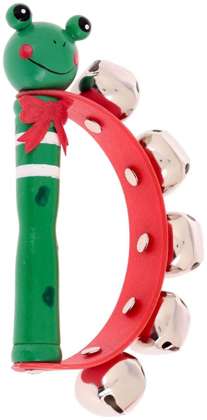 Игрушка музыкальная Бубен «Звери» с колокольчиками, МИКС