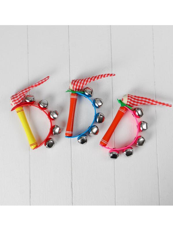 Игрушка музыкальная Бубен «Звери» с колокольчиками, МИКС