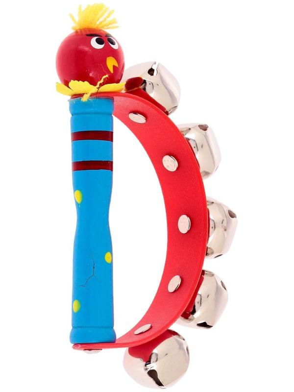 Игрушка музыкальная Бубен «Звери» с колокольчиками, МИКС