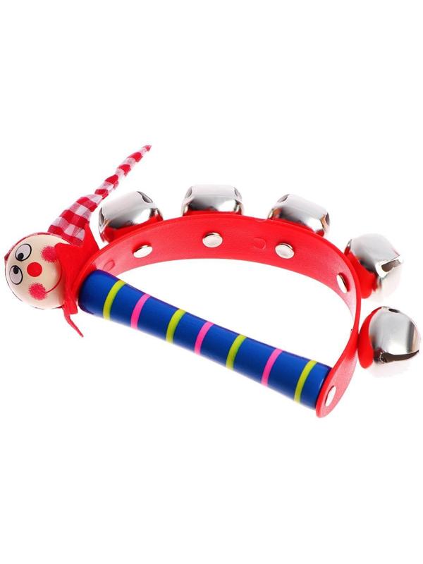 Игрушка музыкальная Бубен «Звери» с колокольчиками, МИКС