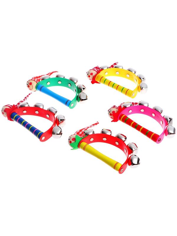 Игрушка музыкальная Бубен «Звери» с колокольчиками, МИКС