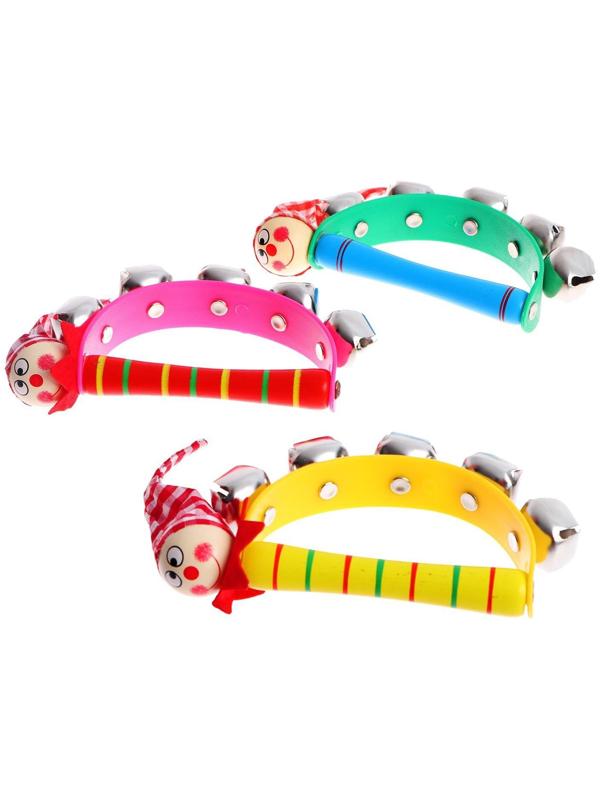 Игрушка музыкальная Бубен «Звери» с колокольчиками, МИКС