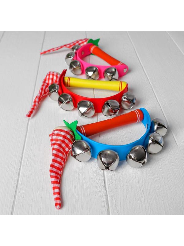 Игрушка музыкальная Бубен «Звери» с колокольчиками, МИКС