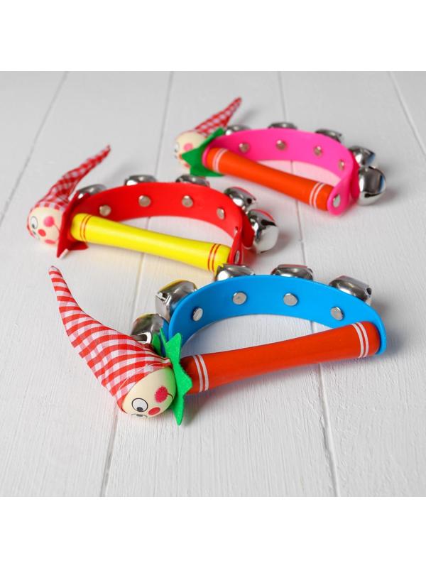 Игрушка музыкальная Бубен «Звери» с колокольчиками, МИКС