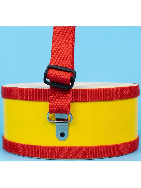 Игрушечный барабан, с палочками, на ленте, бумажная мембрана, размер: 15 × 15 × 7 см