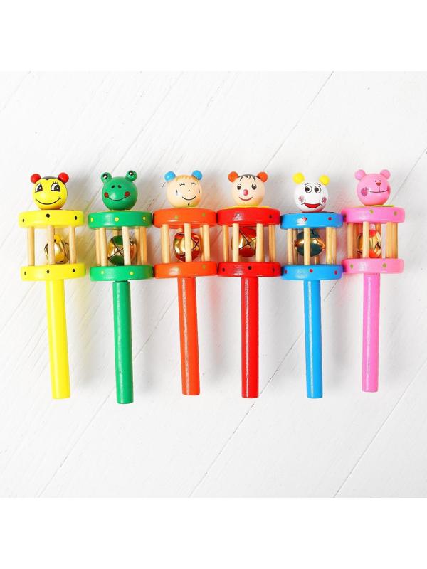 Погремушка «Весёлый зоопарк», с бубенчиком внутри, цвета МИКС