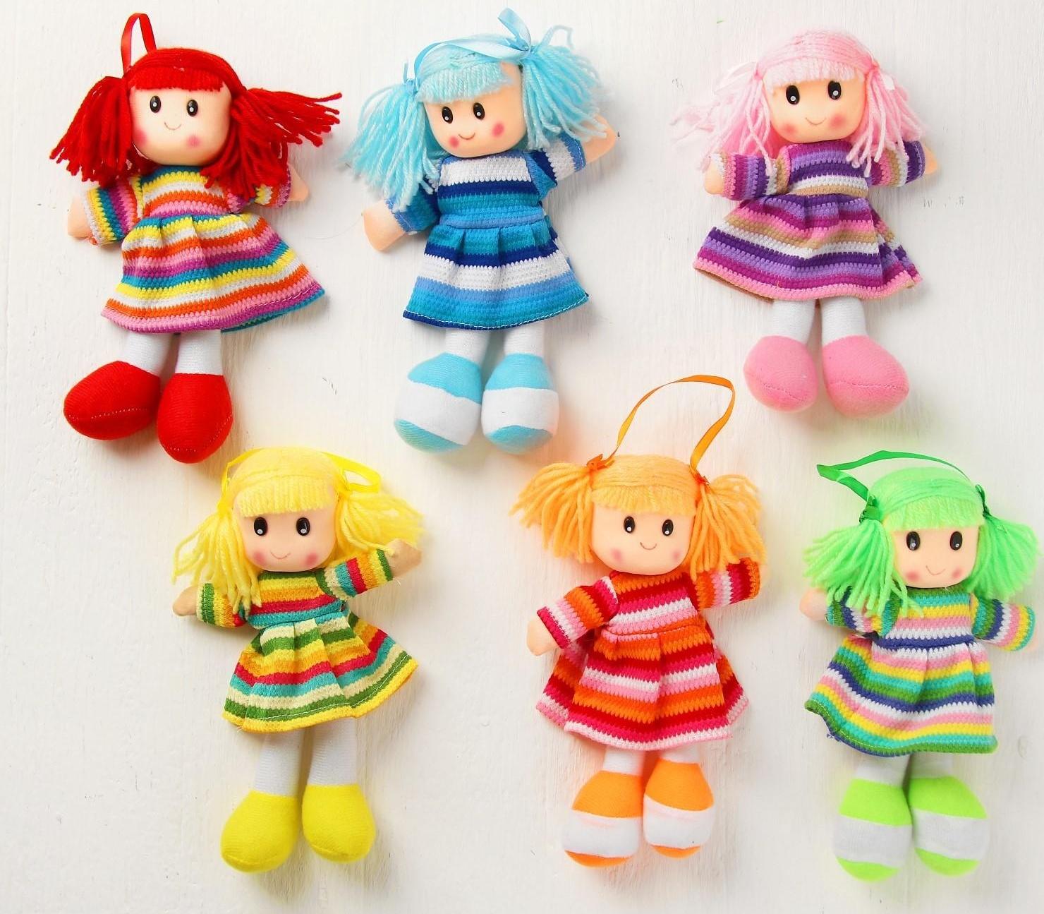 Мягкая игрушка «Кукла», в вязаном платье, цвета МИКС