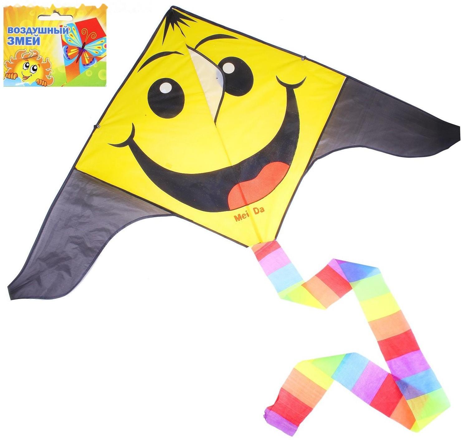 Воздушный змей «Широкая улыбка», 90х150 см, с леской