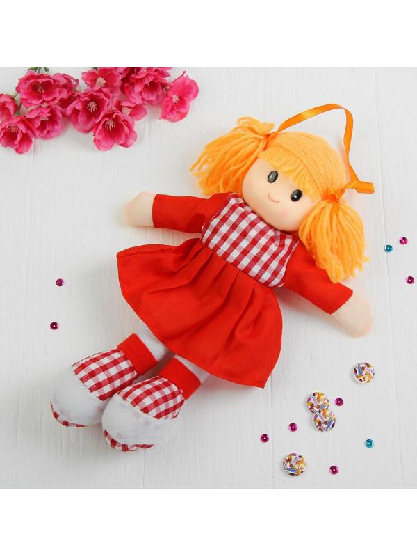 Мягкая игрушка «Кукла», платье в клетку, с воротничком, цвета МИКС