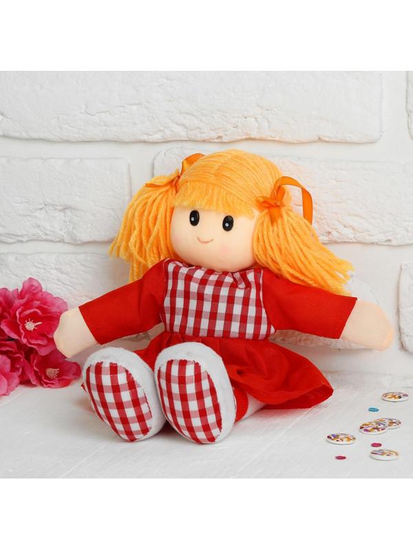 Мягкая игрушка «Кукла», платье в клетку, с воротничком, цвета МИКС
