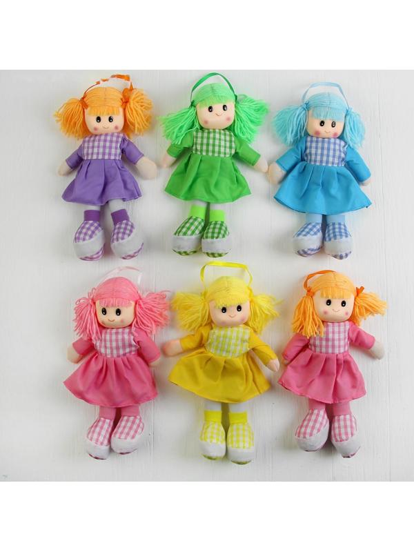 Мягкая игрушка «Кукла», платье в клетку, с воротничком, цвета МИКС