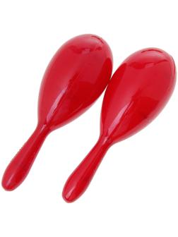 Маракас однотонный, набор 2 шт., цвет красный