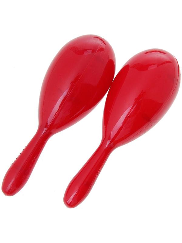 Маракас однотонный, набор 2 шт., цвет красный