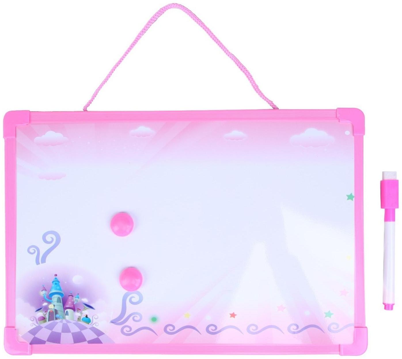 Доска магнитная, маркер и 2 магнита в комплекте, цвета МИКС