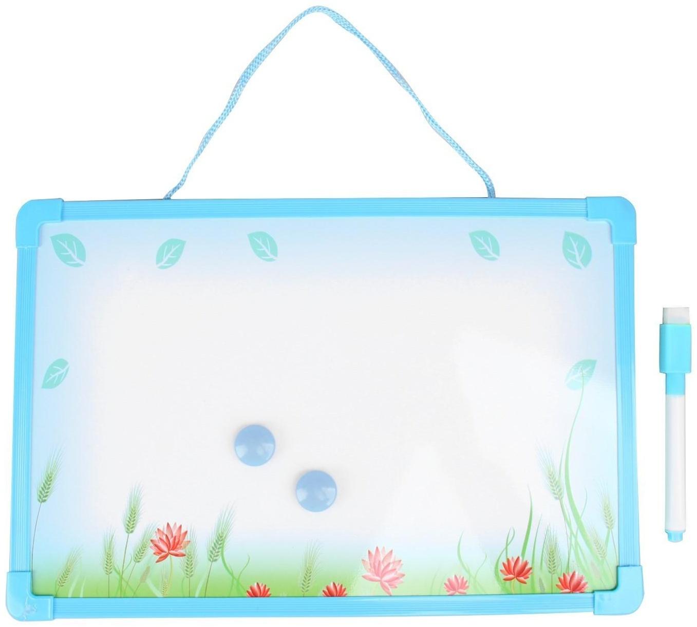 Доска магнитная, маркер и 2 магнита в комплекте, цвета МИКС