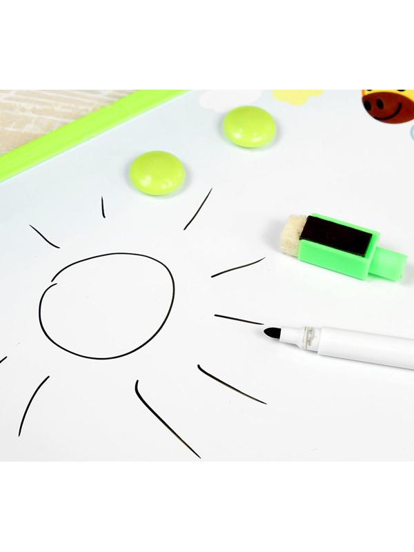 Доска магнитная, маркер и 2 магнита в комплекте, цвета МИКС